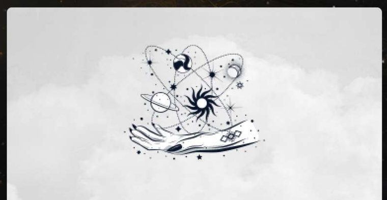 Hand releasing planets and stars